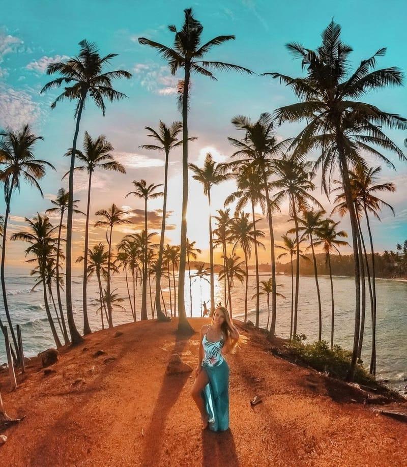 Sunset at Coconut Tree Hill in Mirissa, a short trip from The Surfer camp in Weligama